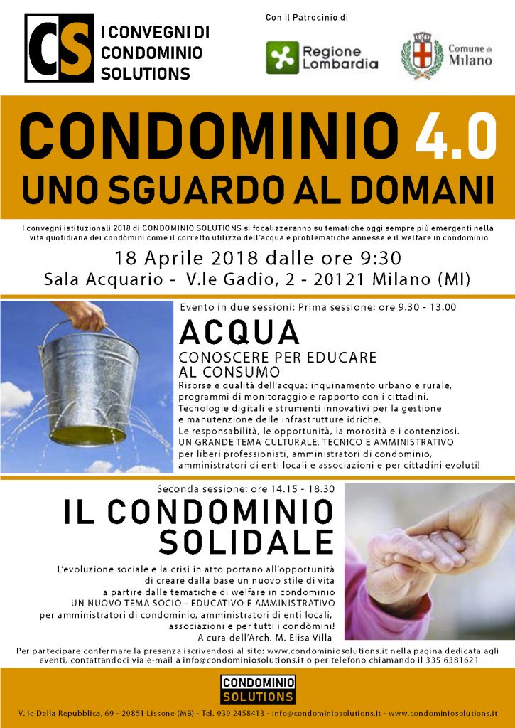Convegno Istituzionale Condominio Solutions Milano 18 aprile Sala Acquario