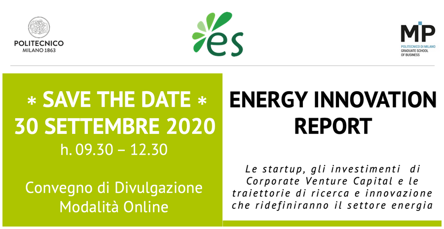 Presentazione Energy Innovation Report 2020, 30 settembre 2020 ore 9:30
