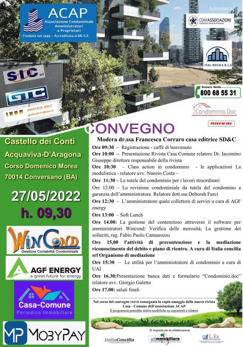 Condominio: competenze evolutive, Bari, 27 maggio 2022