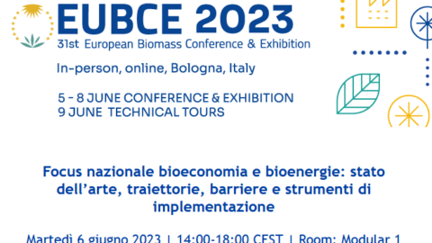 Focus nazionale bioeconomia e bioenergie: stato dell’arte, traiettorie, barriere e strumenti di implementazione, Bologna 6 giugno 2023 | 14:00-18:00